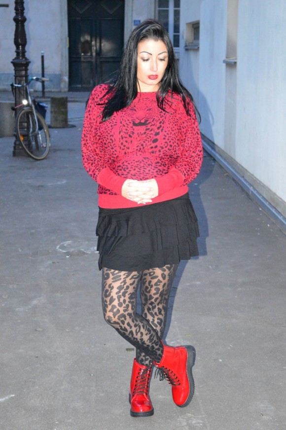 Blog Mode Mélo l'imparfaite pull chauve souris graou rouge princesse boutique boots mim