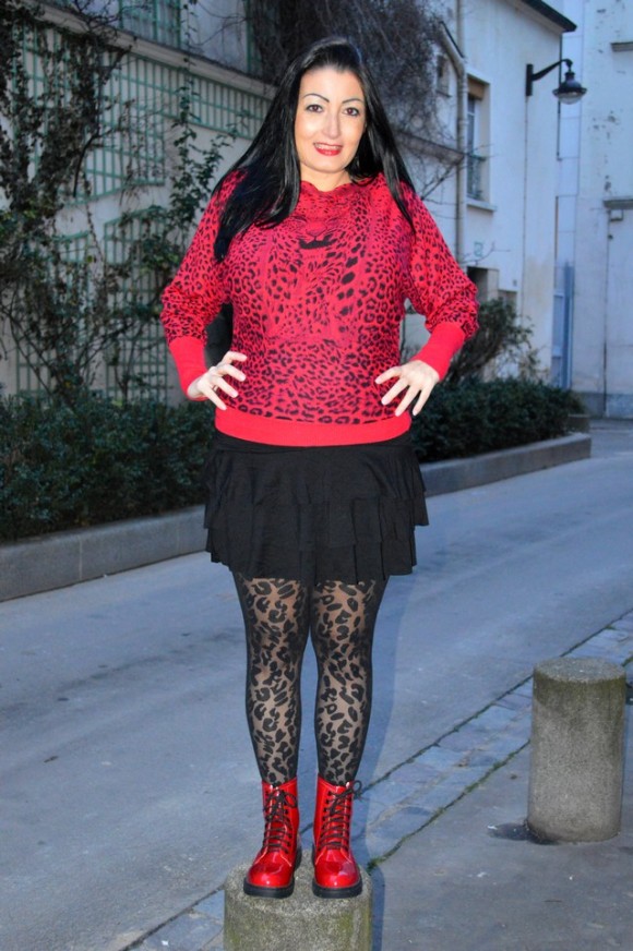 Blog Mode Mélo l'imparfaite pull chauve souris graou rouge princesse boutique boots mim on top