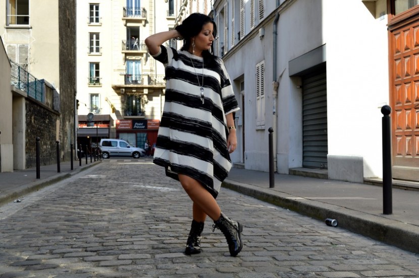 Blog mode Mélo l'imparfaite robe oversized asos boots jennyfer collier fashion pepette