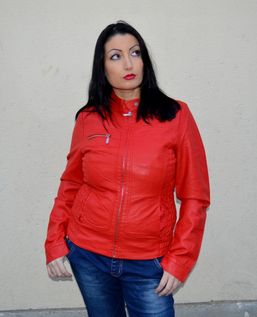 blog mode melolimparfaite veste motarde rouge et jean