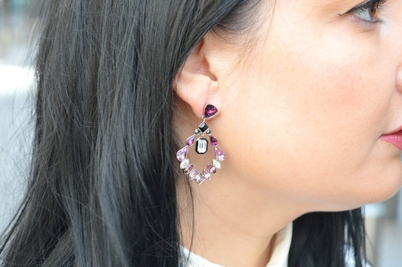 Blog mode melolimparfaite boucles d'oreilles violettes swarovski