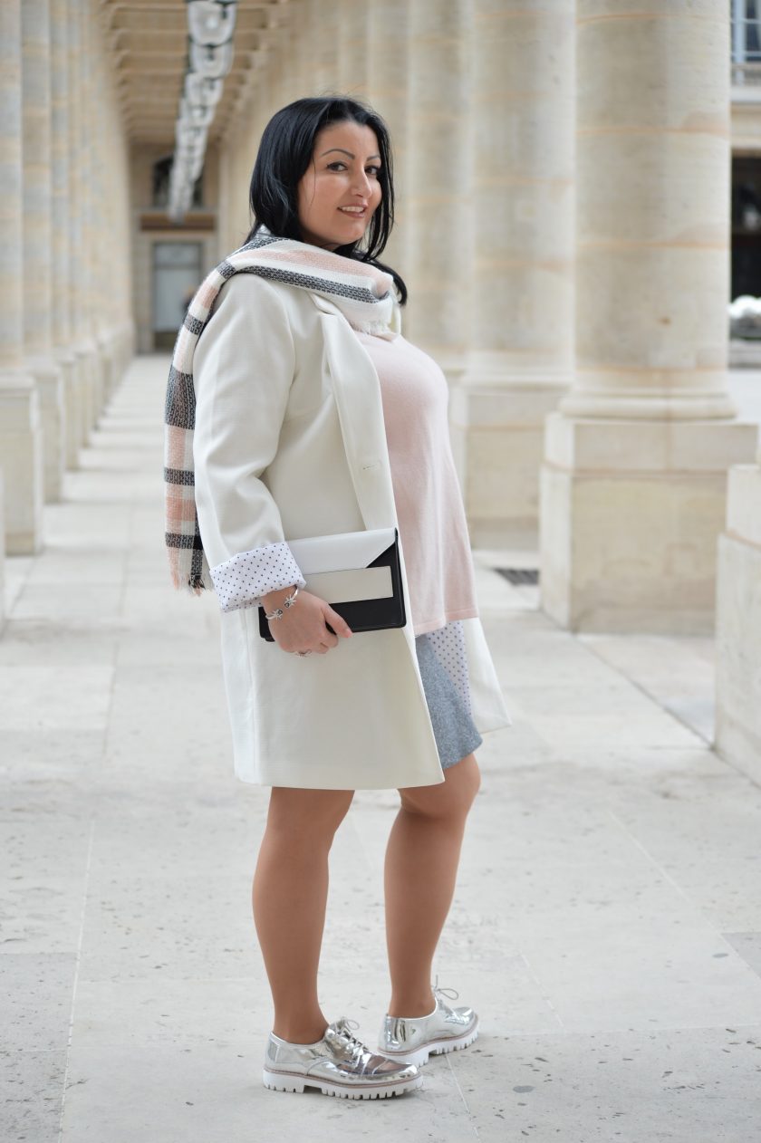 Blog mode melolimparfaite Narciso Rodriguez for her blog tenue en pied palais royal pochette narciso rodriguez couture anteau 3suisses chaussures argent