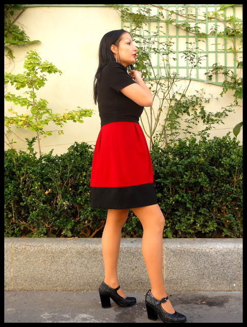 blog mode melolimparfaite robe Ba&sh rouge et noir chaussures paillettes robert clergerie